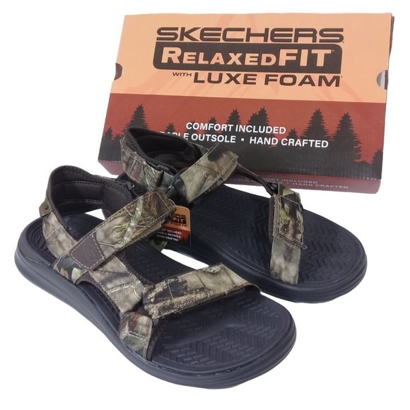 Skechers Men's NEW Sargo Namor Luxe Foam Camouflage Sandals Hook & Loop Straps - Picture 5 of 13